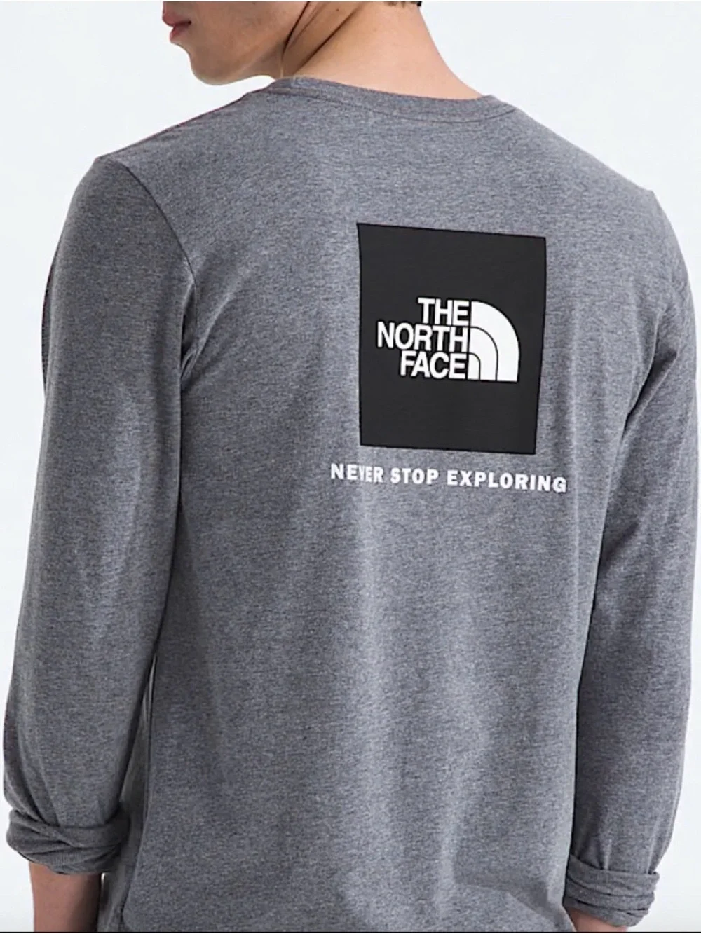 NWT North Face Men’s Long Sleeve Gray Logo Tee